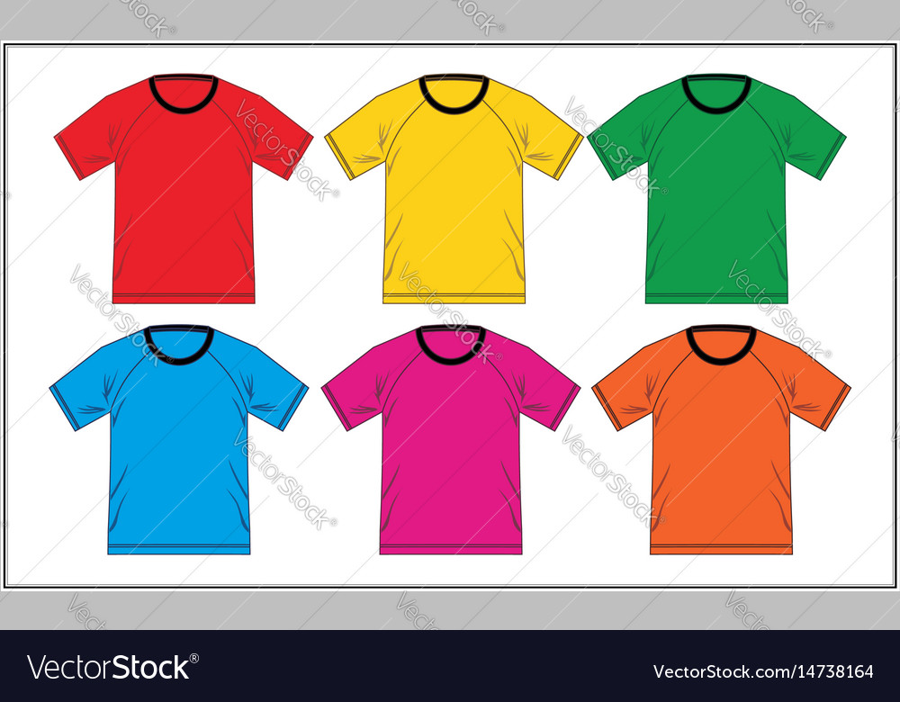 T shirt template raglan Royalty Free Vector Image