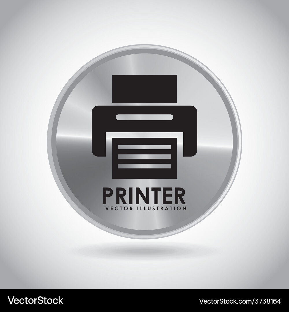 Tech silver button Royalty Free Vector Image - VectorStock