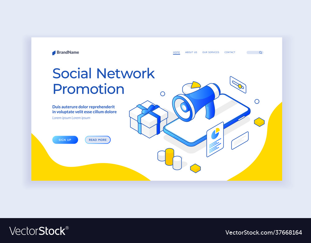 Web banner for social network promotion campaign