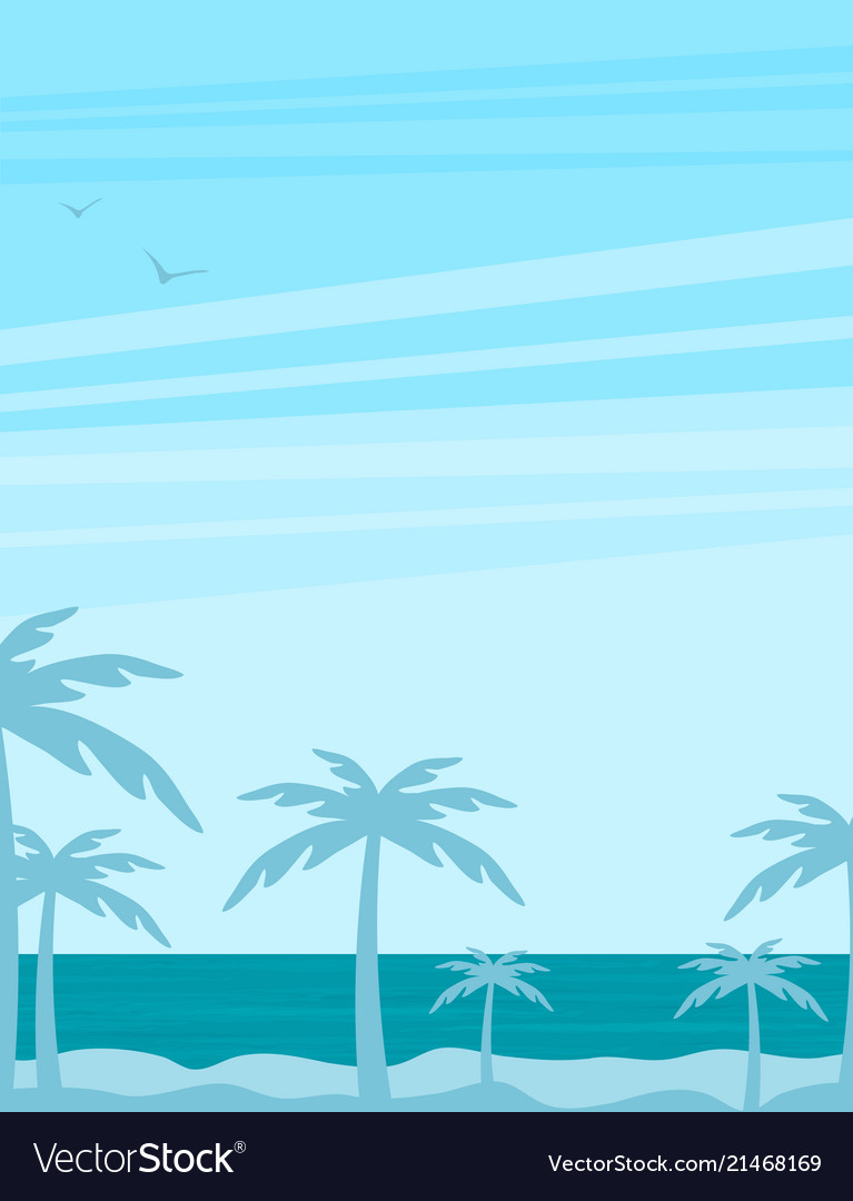 Beach flat design background Royalty Free Vector Image