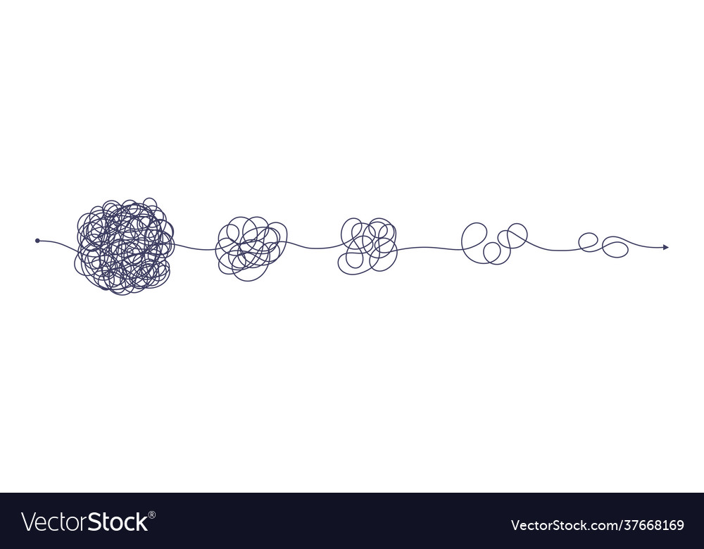 Complex and easy simple way from start to end vector image Complex and easy simple way from start to end