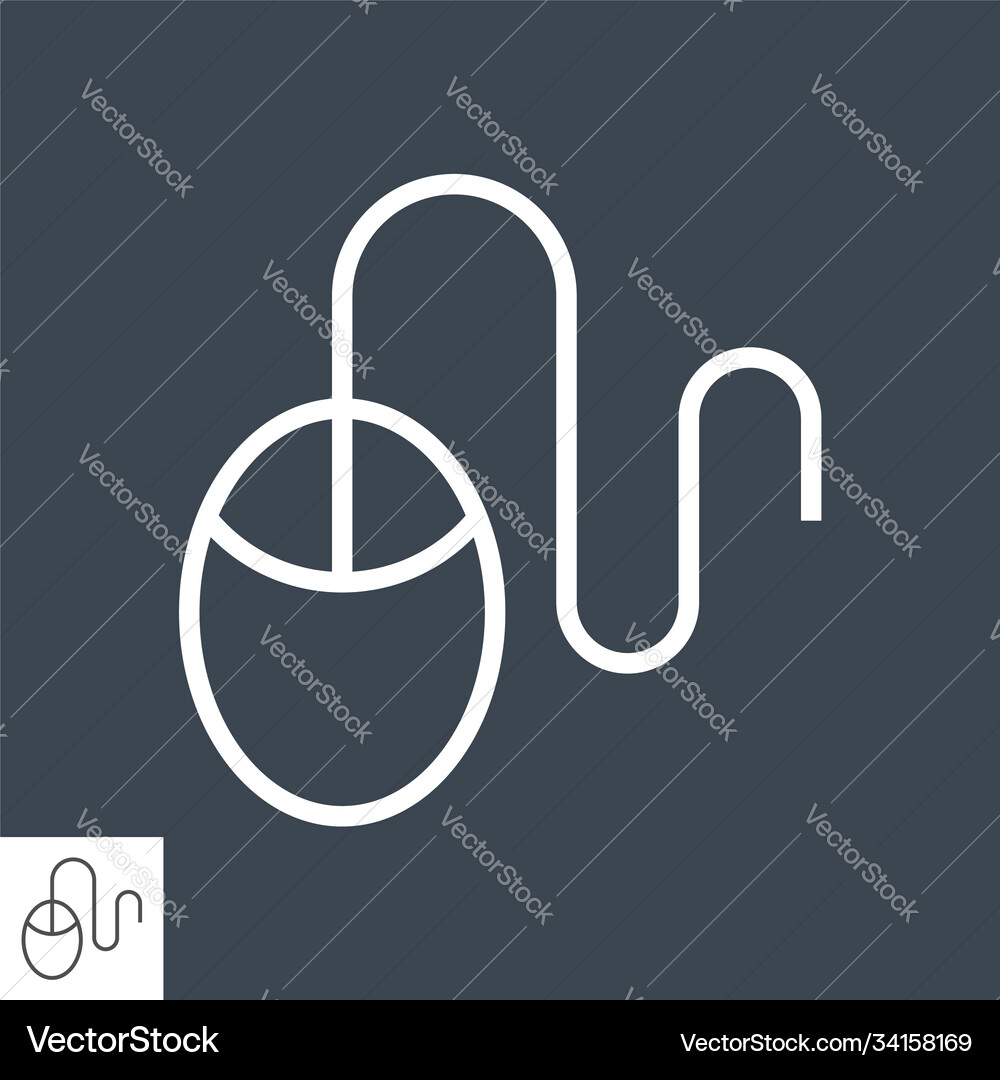 Computer mouse line icon Royalty Free Vector Image