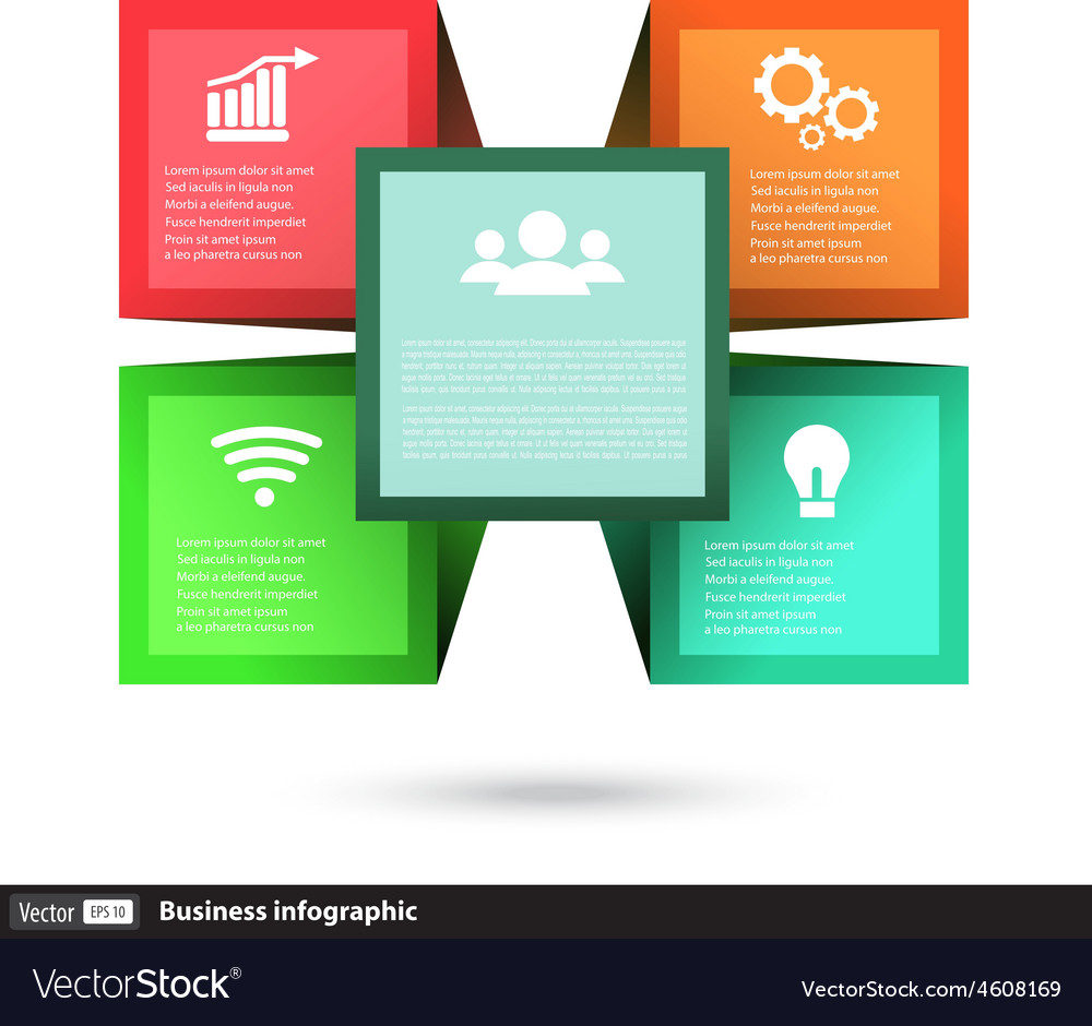 Cube box for business concepts with icons