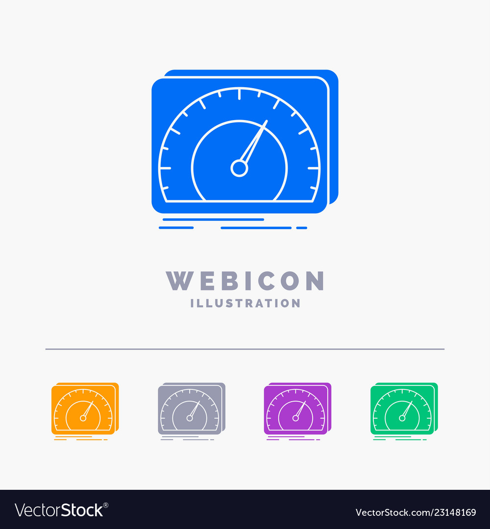 Dashboard device speed test internet 5 color vector image Dashboard device speed test internet 5 color
