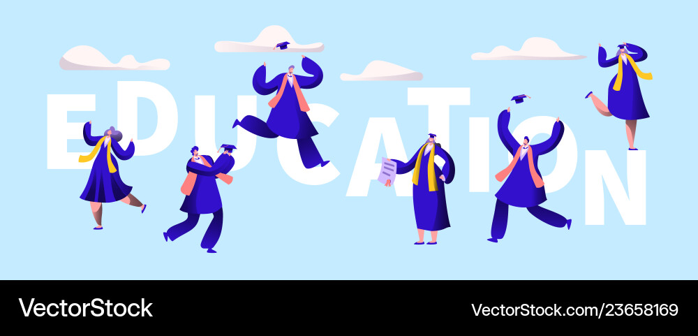 Education University Motivation Typography Banner Vector Image