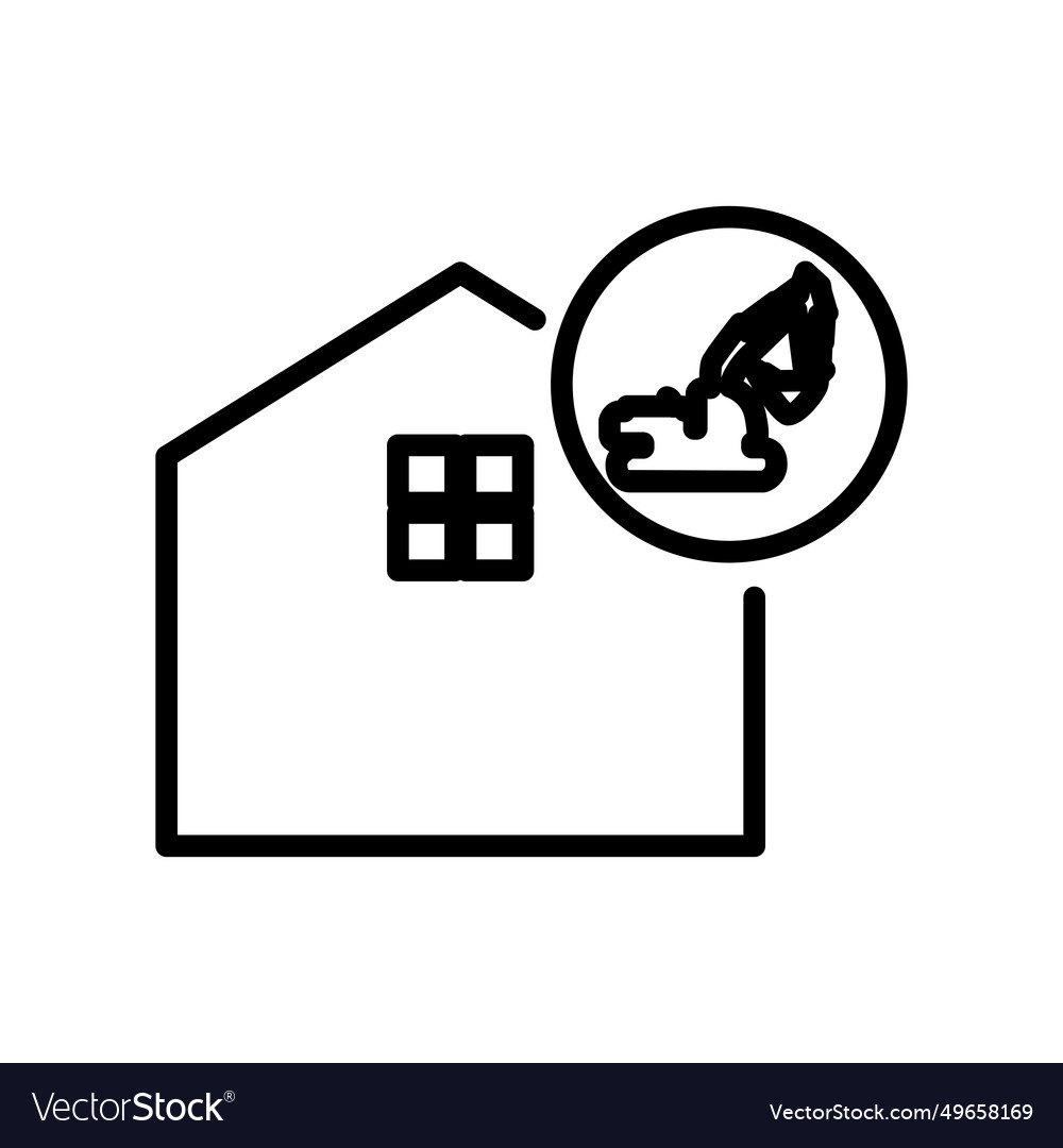 Excavator house line logo icon image