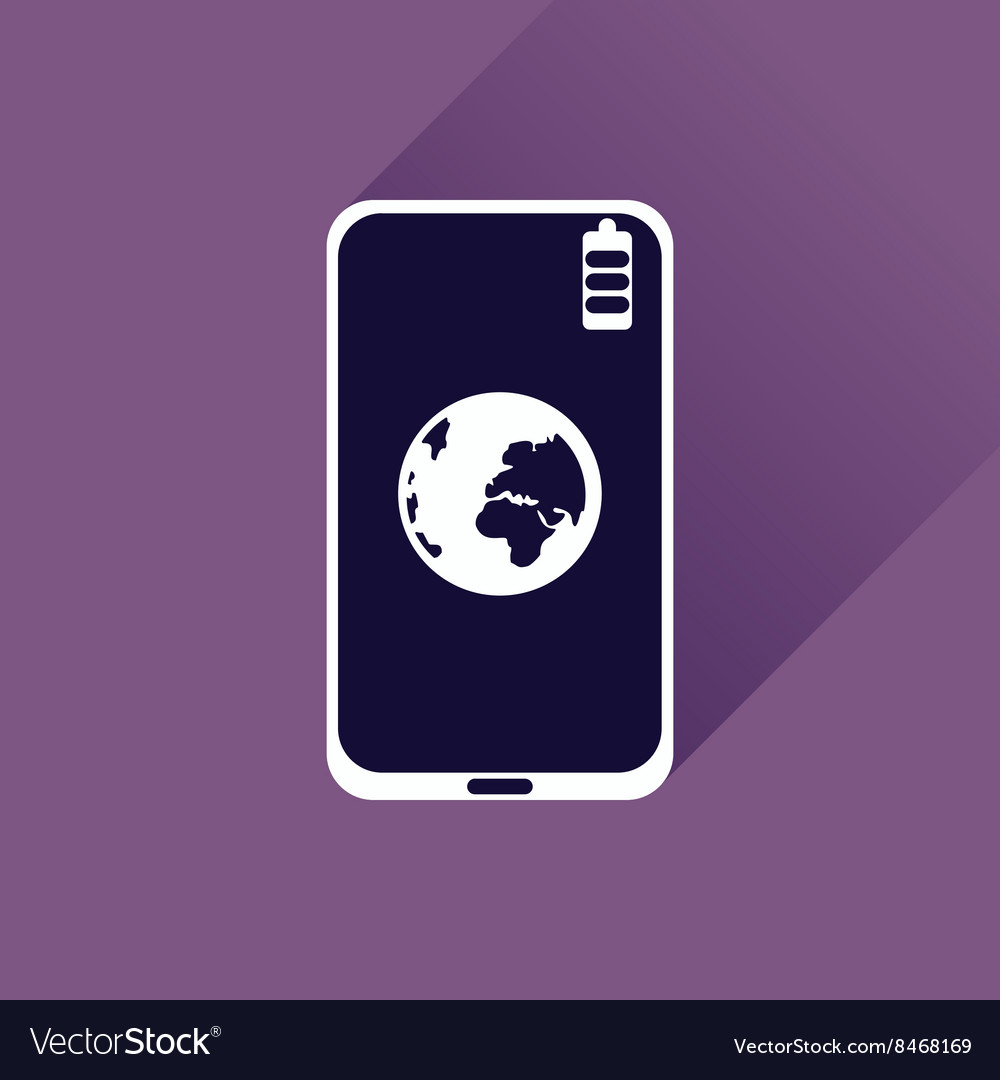 Flat web icon with long shadow mobile internet