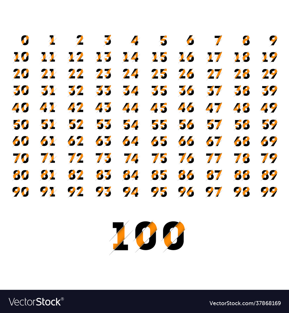 Folded paper set for cut design numbers from zero vector image Folded paper set for cut design numbers from zero