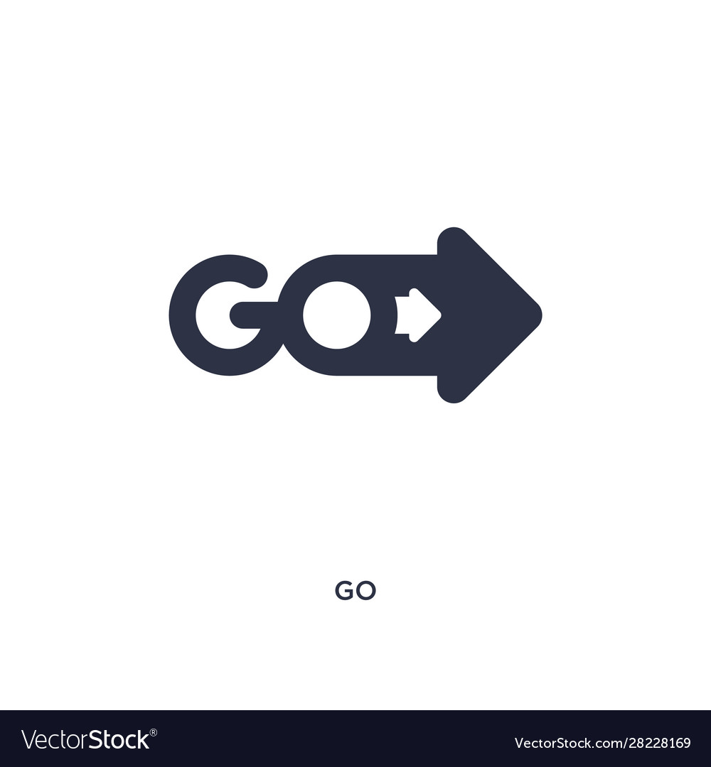 Go icon on white background simple element from