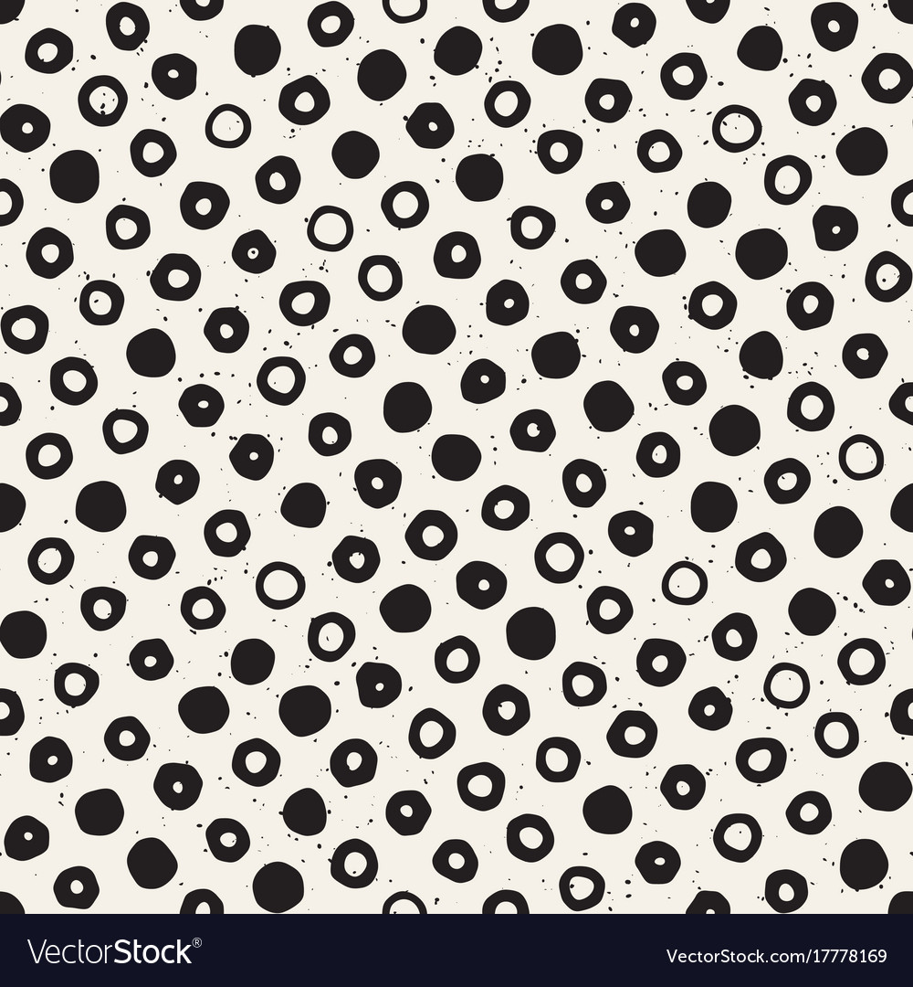 Hand drawn black and white ink abstract seamless