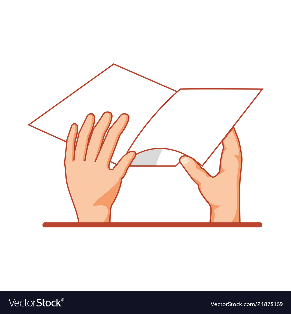 Hands with document paper Vector Image Hands with document paper