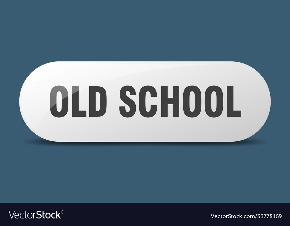 Old school button sticker banner rounded glass