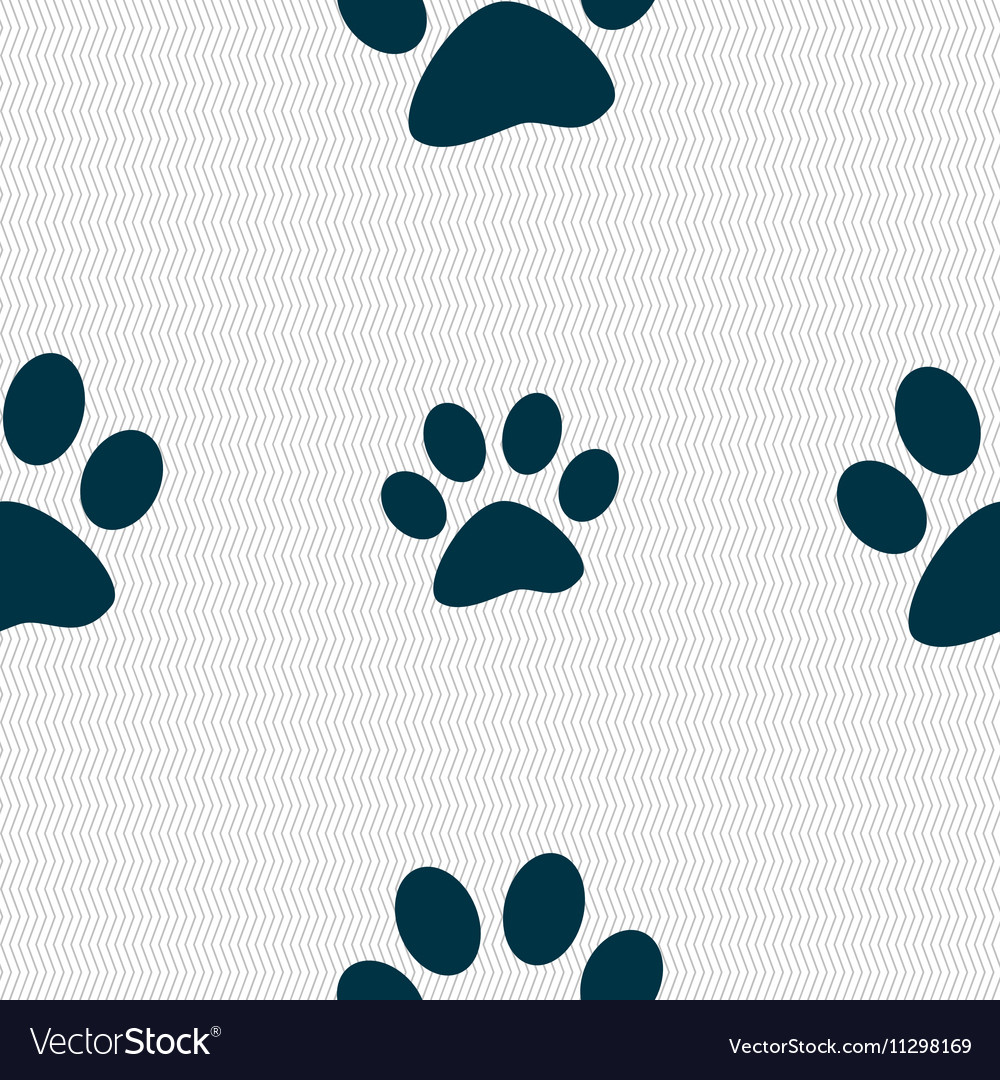 Paw icon sign seamless pattern with geometric