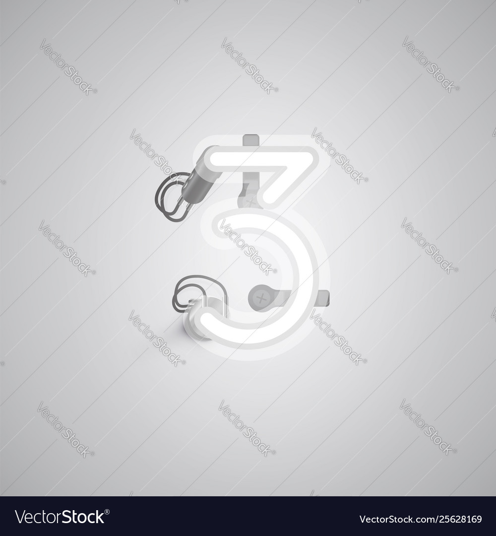 Realistic Neon Character with Wires