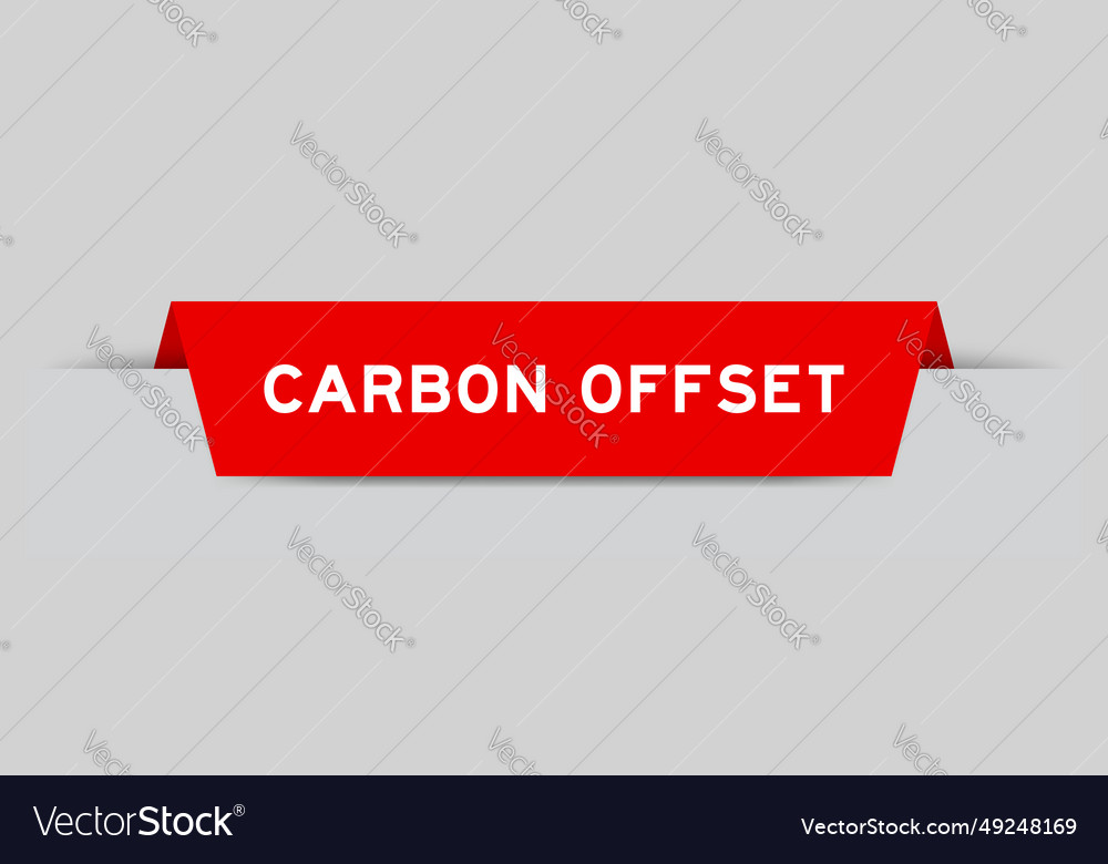 Red color inserted label with word carbon offset Vector Image Red color inserted label with word carbon offset