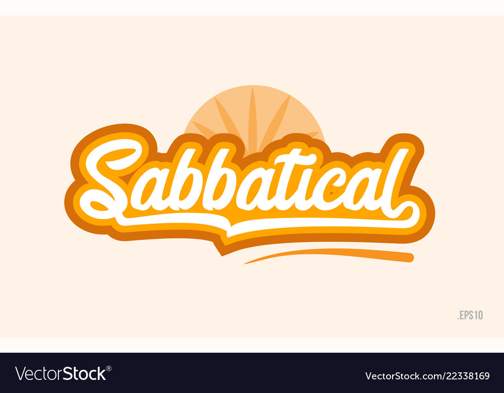 Sabbatical Orange Color Word Text Logo Icon Vector Image