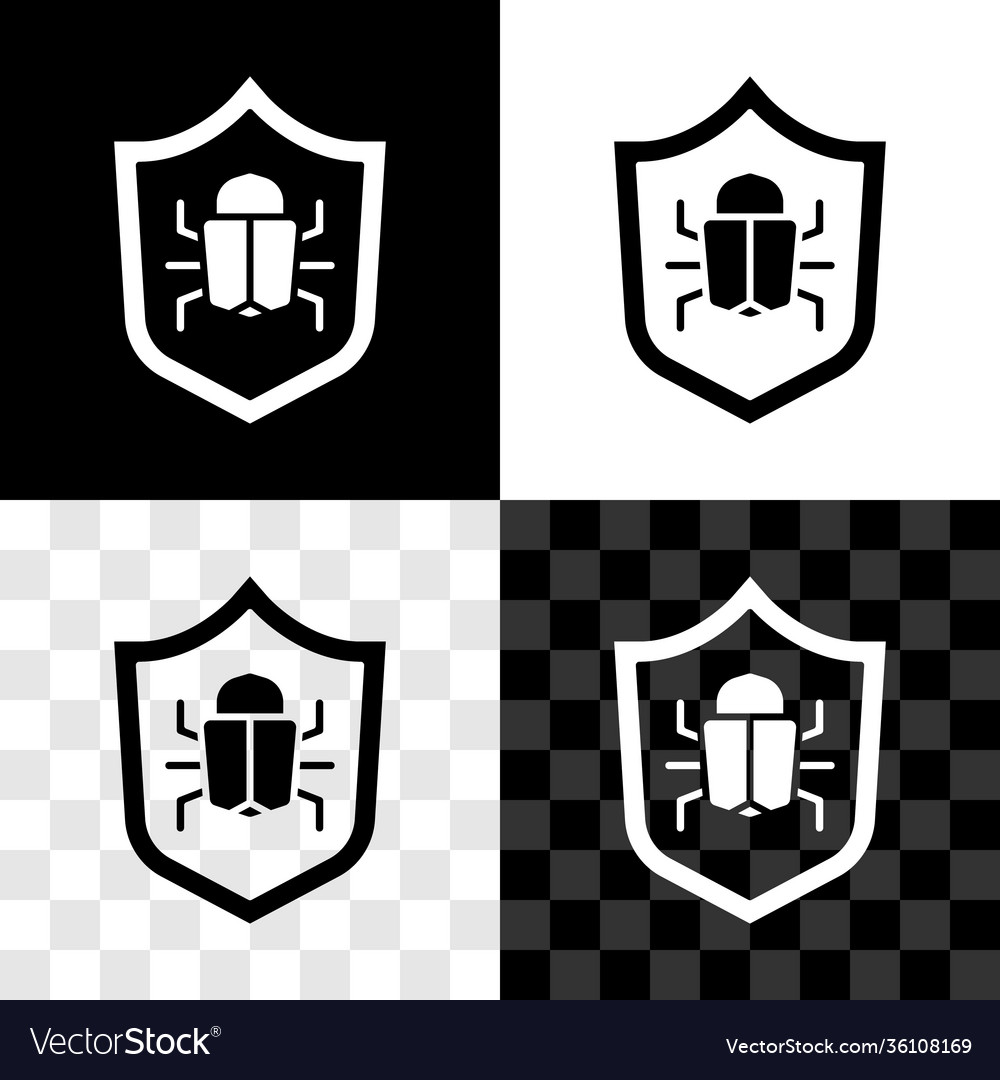 Set system bug concept icon isolated on black vector image Set system bug concept icon isolated on black