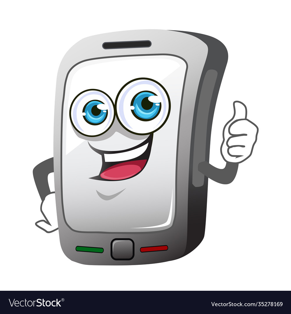 Smartphone mascot cartoon Royalty Free Vector Image