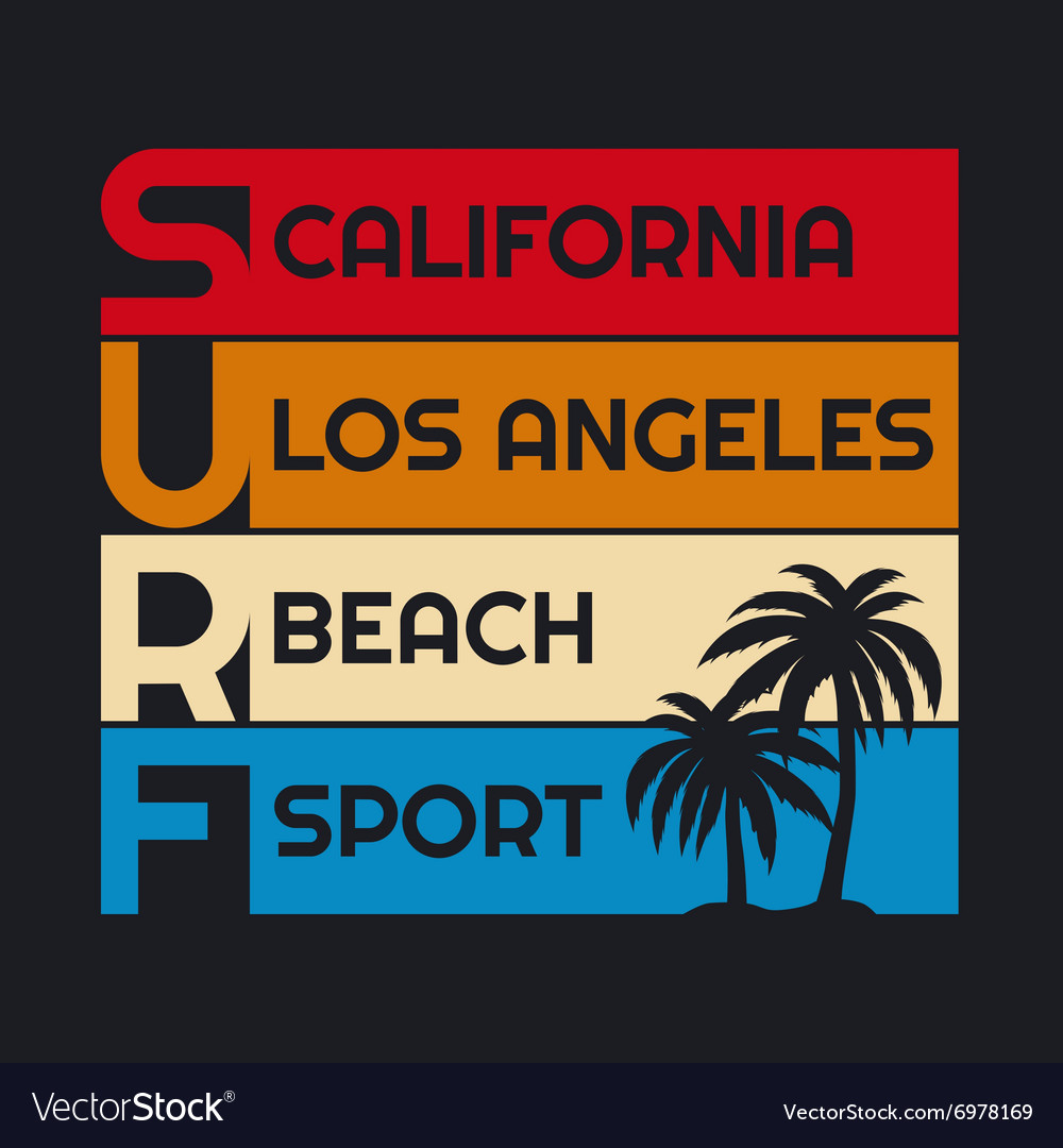 Surf typography t-shirt graphics Royalty Free Vector Image