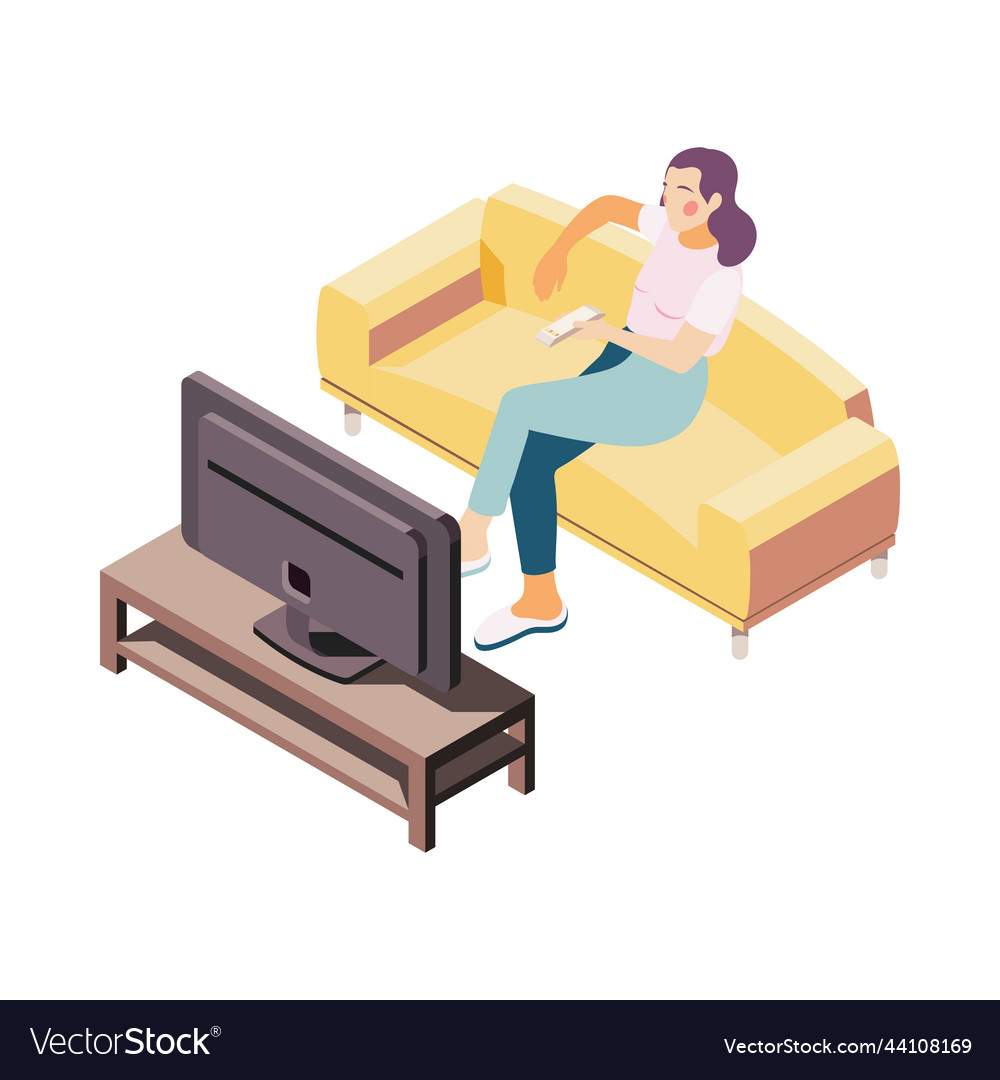 Watching tv Royalty Free Vector Image - VectorStock