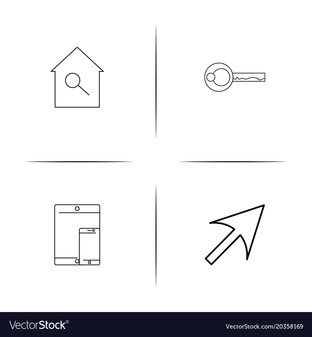 Web und Text einfache lineare Icon setsimple Umriss