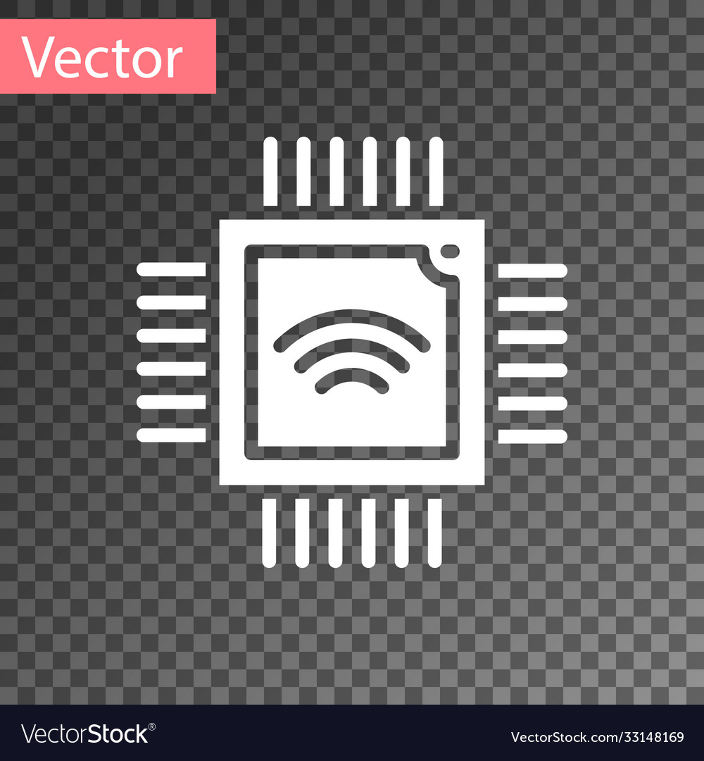 White computer processor with microcircuits cpu