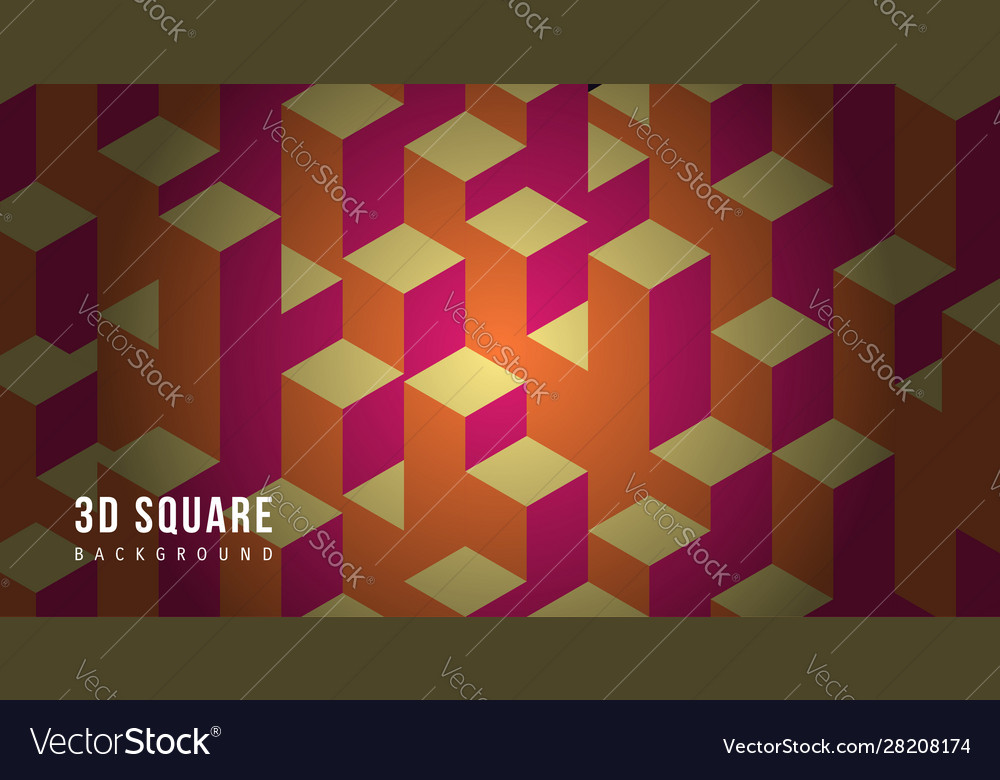 3d square building background