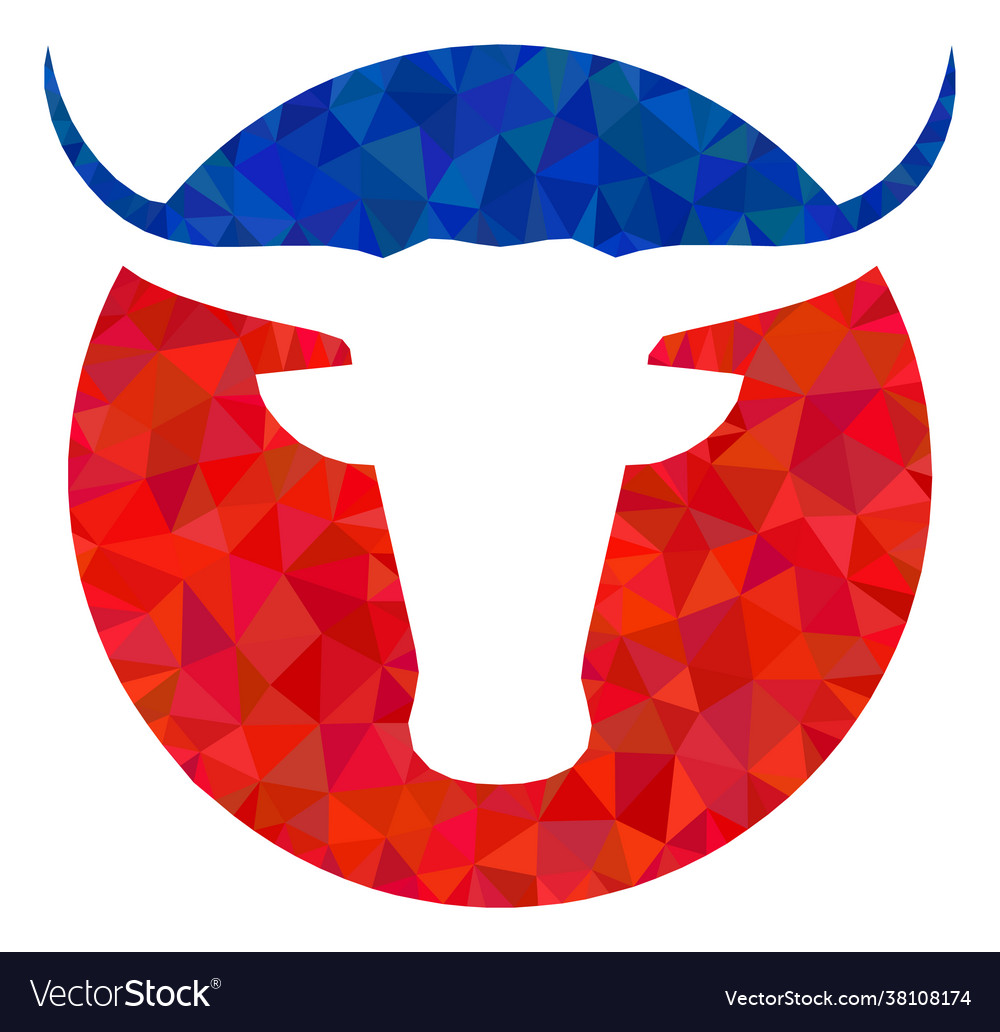 American cow logo triangle filled icon