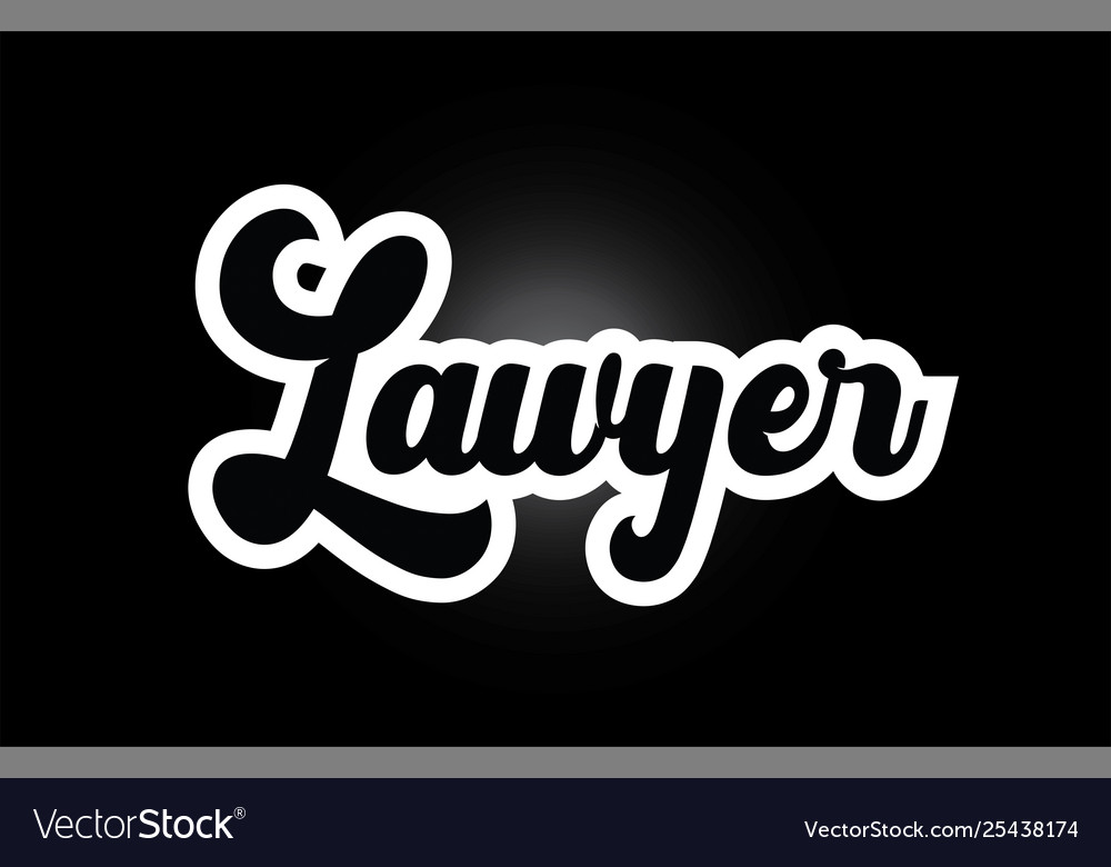 black-and-white-lawyer-hand-written-word-text-vector-image