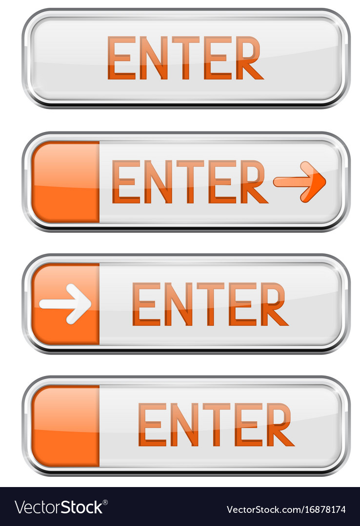 Chrome Button with Orange & White Frame