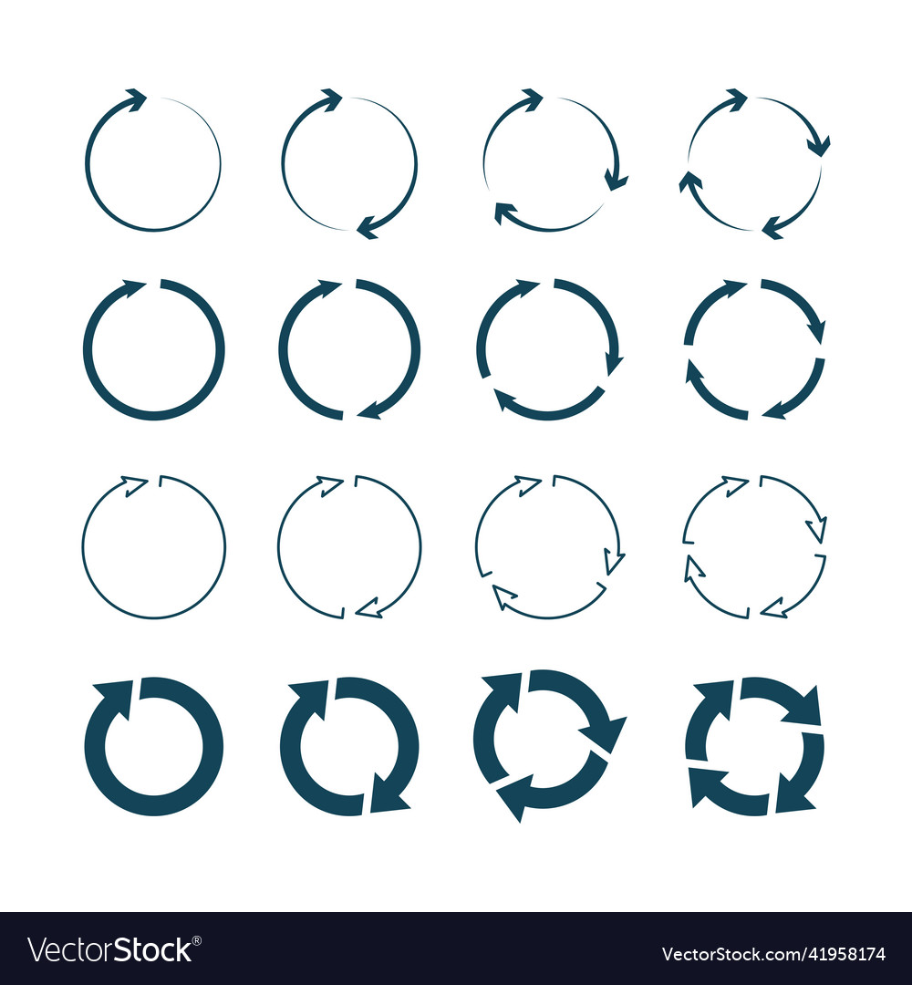 Circle arrows right round pointing vector image Circle arrows right round pointing
