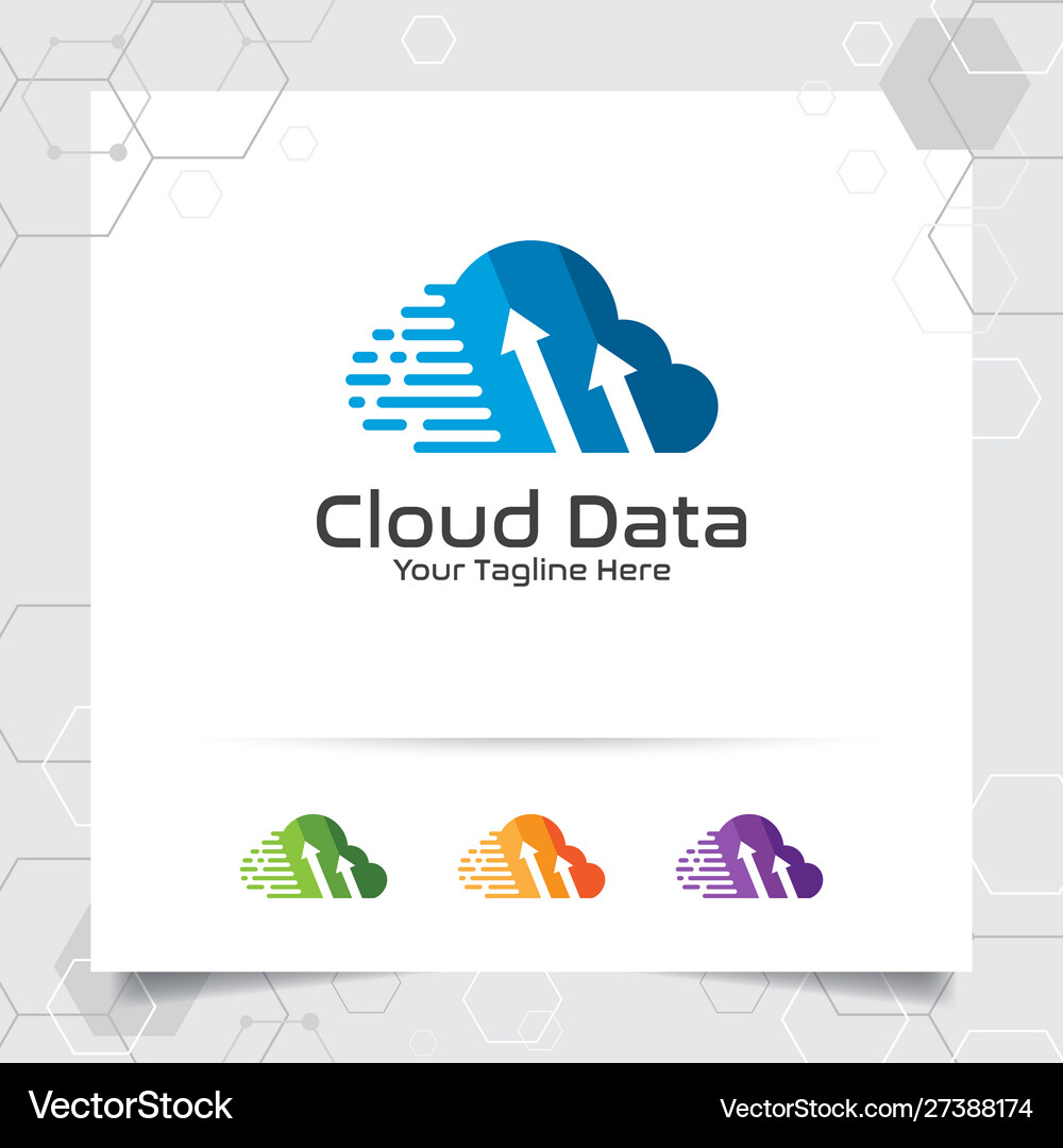 Cloud Hosting Logo Concept Royalty Free Vector Image