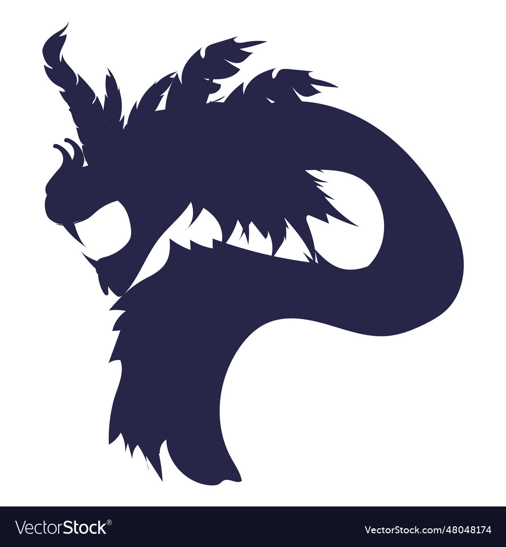 Creature dragon silhouette Royalty Free Vector Image