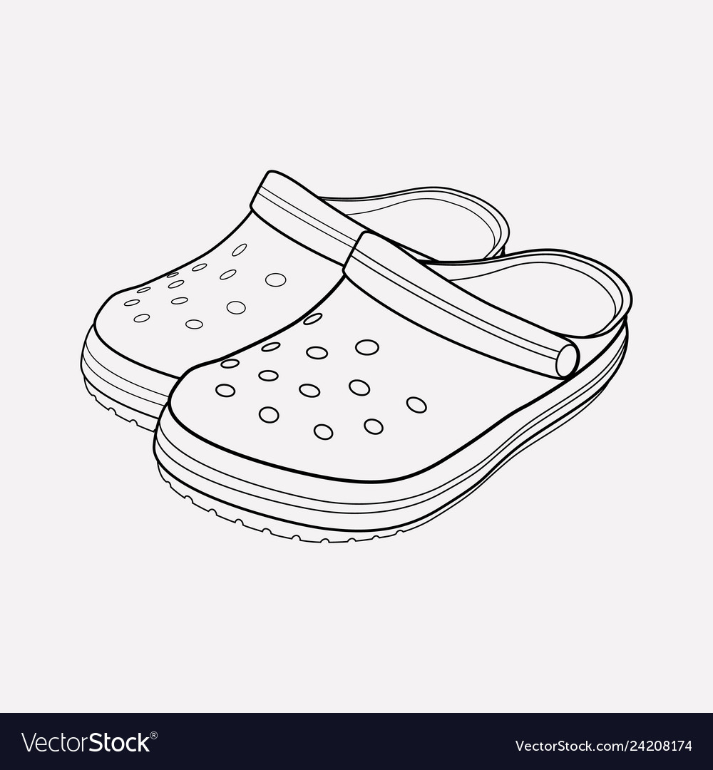 Crocs Icon - Line Art Shoe