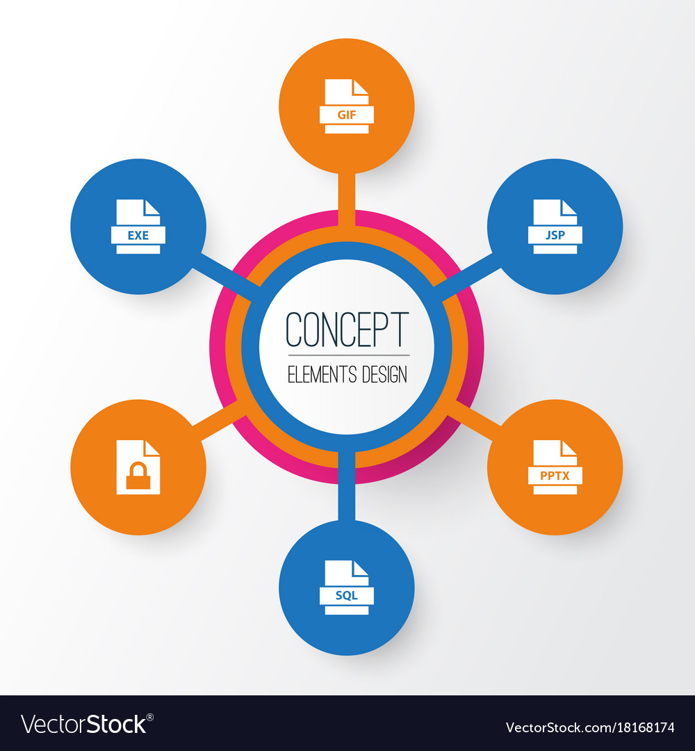 Document icons set collection of software