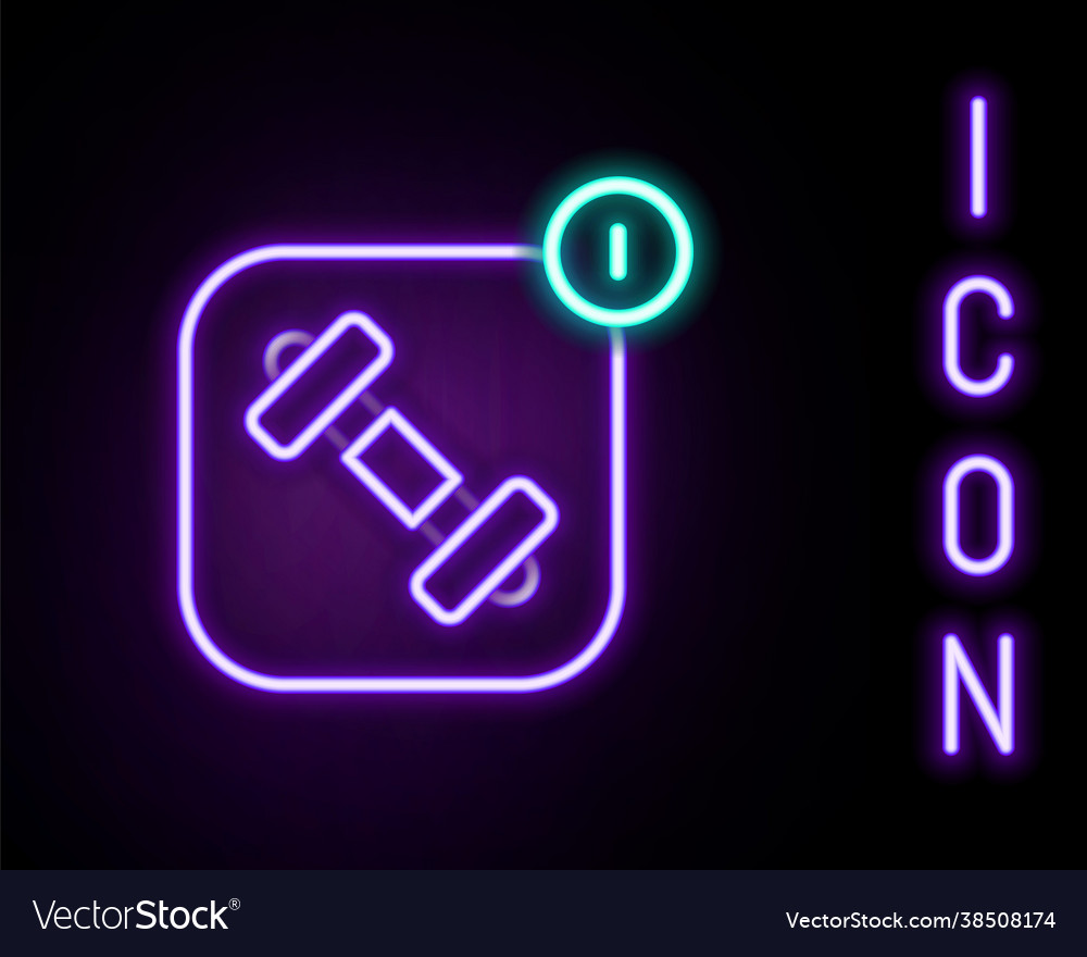 Glowing neon line fitness app for sports icon Vector Image