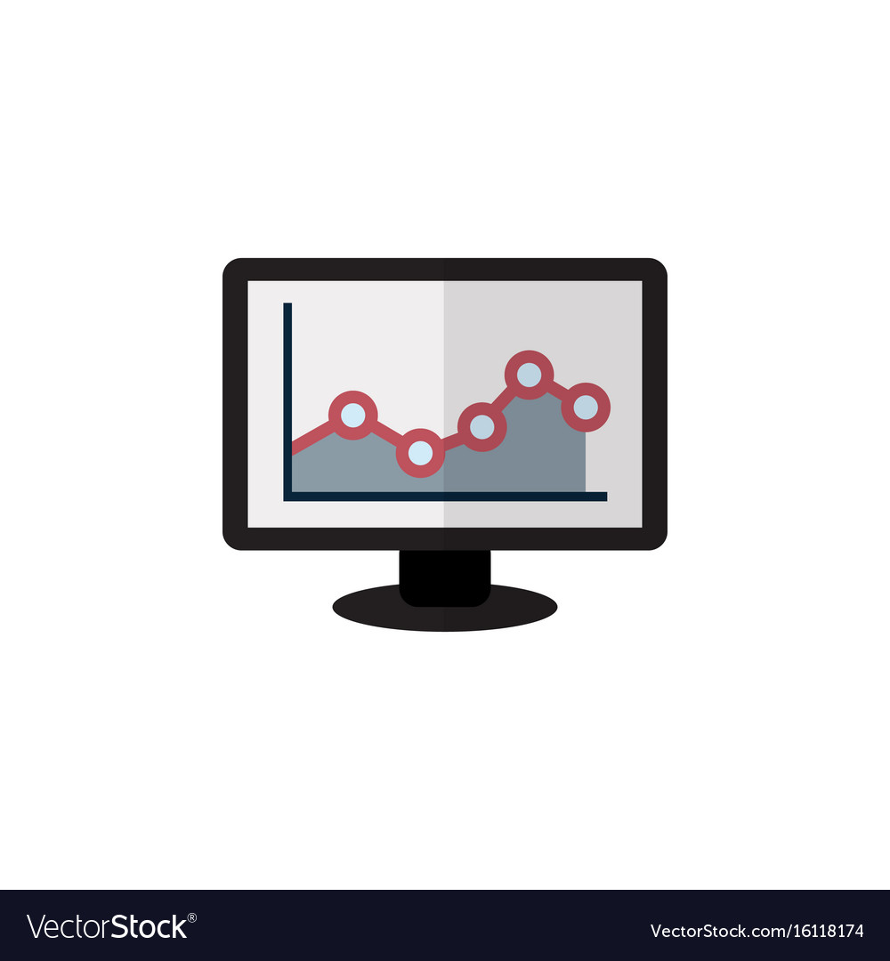 Isolated graph flat icon chart element can