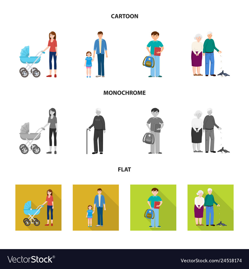 Isolated object of character and avatar icon set vector image Isolated object of character and avatar icon set