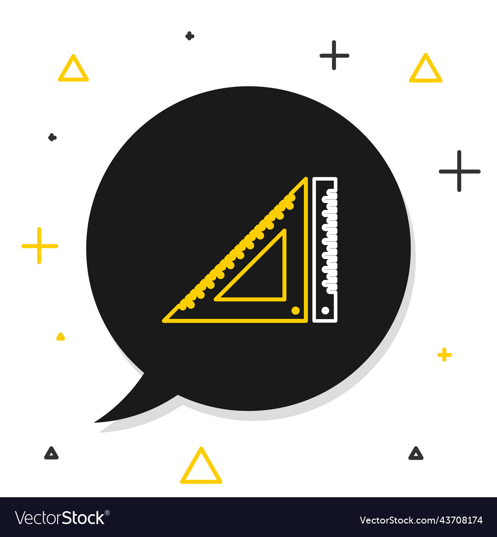 Line triangular ruler icon isolated on white vector image Line triangular ruler icon isolated on white