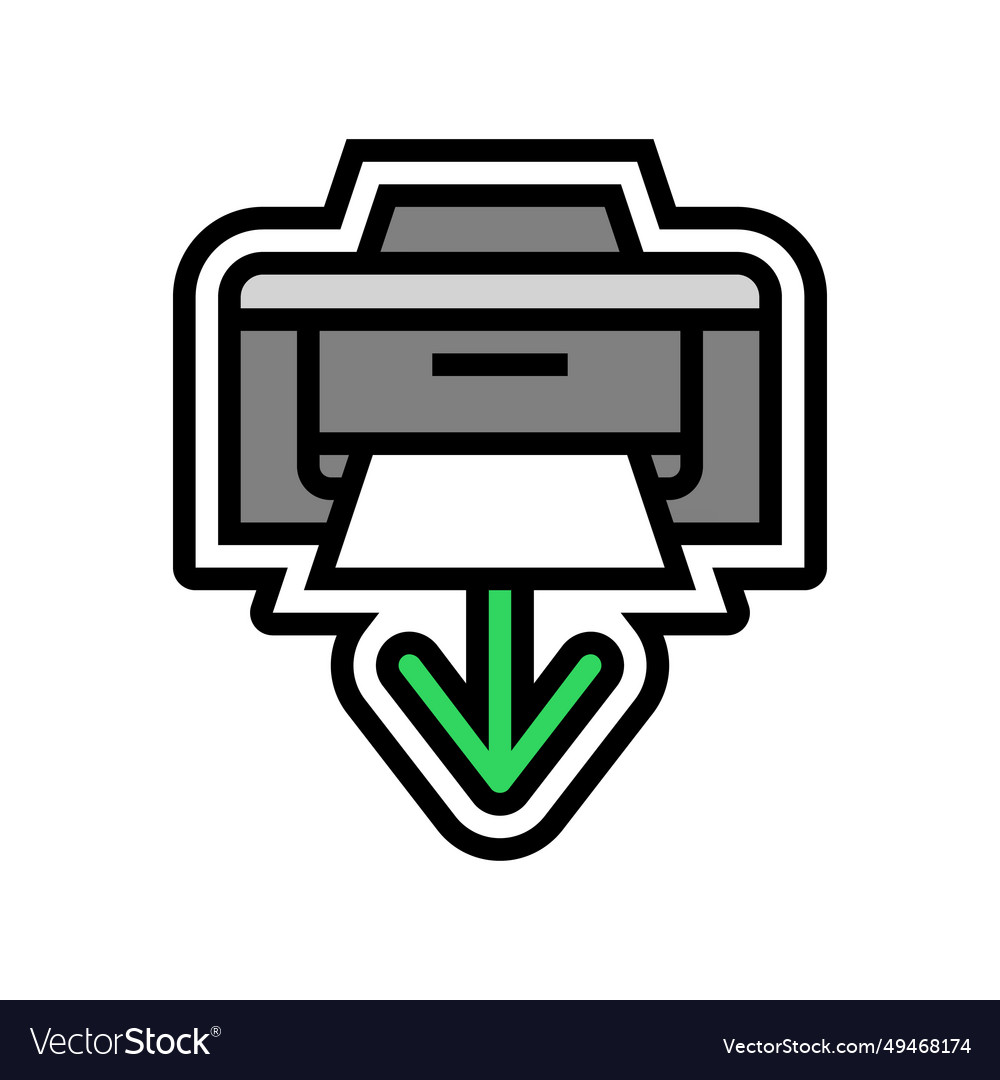 Printer loading document color icon vector image Printer loading document color icon