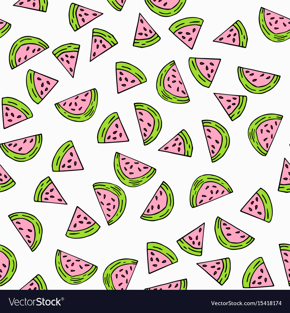 Seamless pattern with watermelon