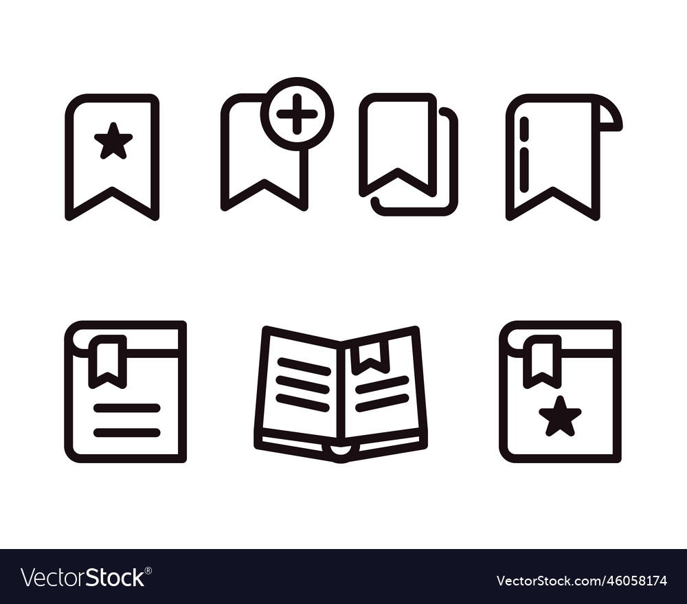 Set of bookmark icon in linear style