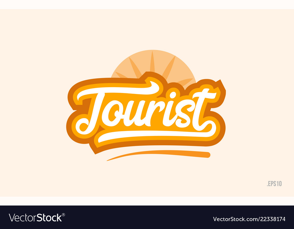 Tourist Orange Color Word Text Logo Icon Vector Image