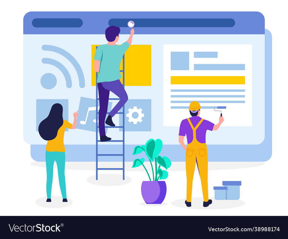 Web designer team working on project