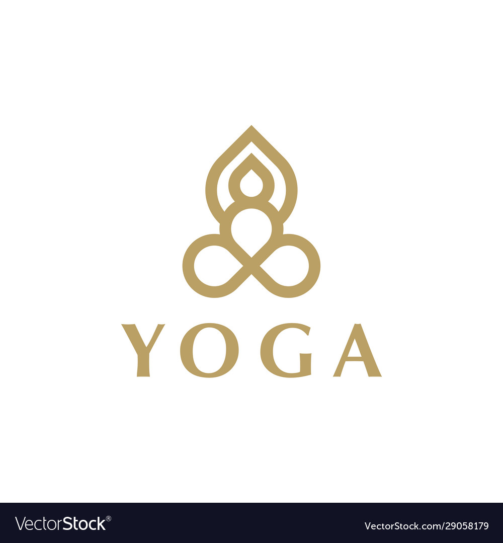 Abstract Yoga Pose Logo Design Template Beauty Vector Image