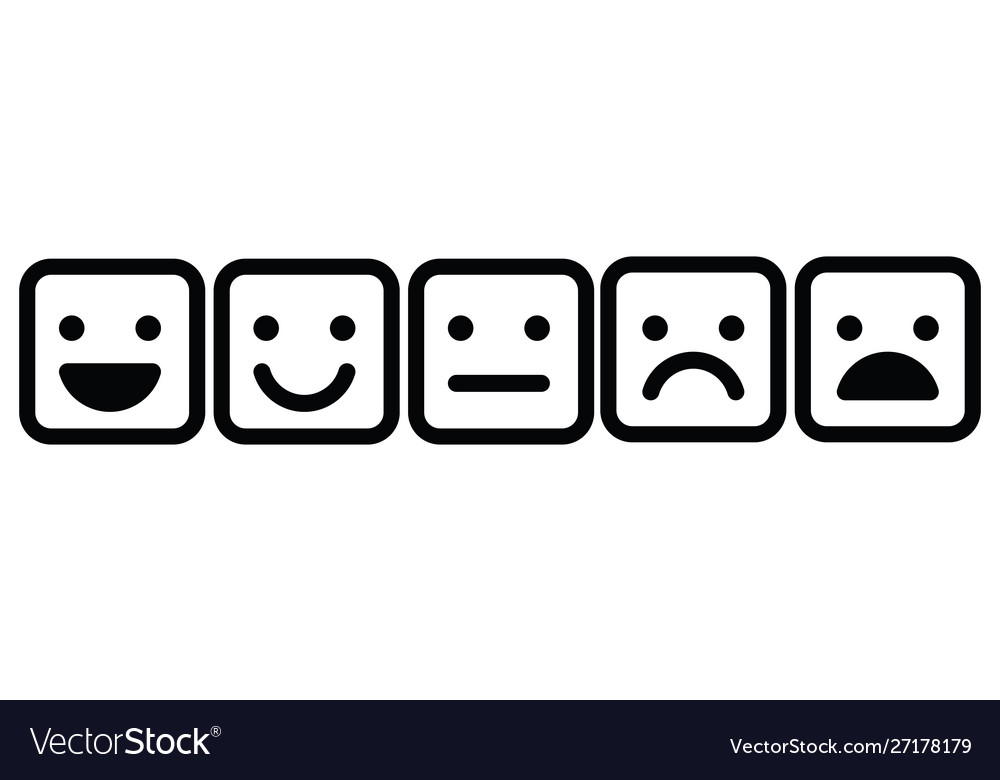 Basic emoticons set five facial expression