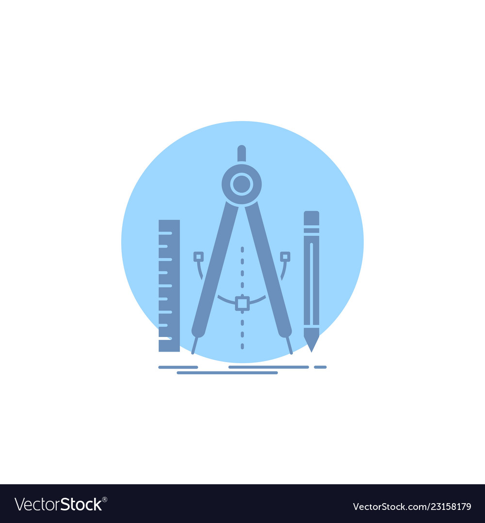build design geometry math tool glyph icon vector image
