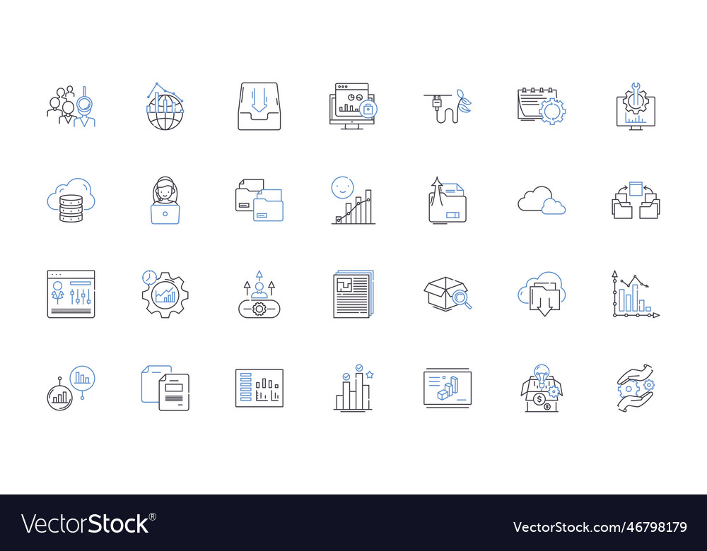 Computer nerk line icons collection router