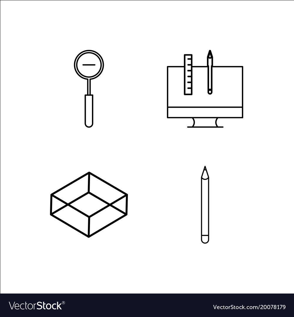 Design and studio simple linear icon setsimple