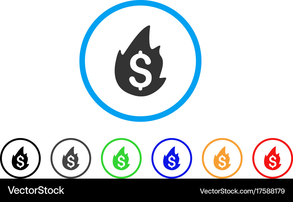 Fire disaster rounded icon Royalty Free Vector Image